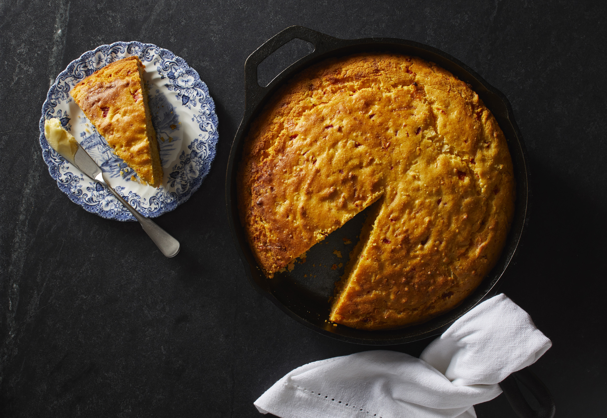 Red Pepper and Monterrey Jack Corn Bread photo by Chris Kessler Photography.  Chris Kessler is a freelance Photographer based in Milwaukee Wisconsin. Specializing in Food photography and portraiture.