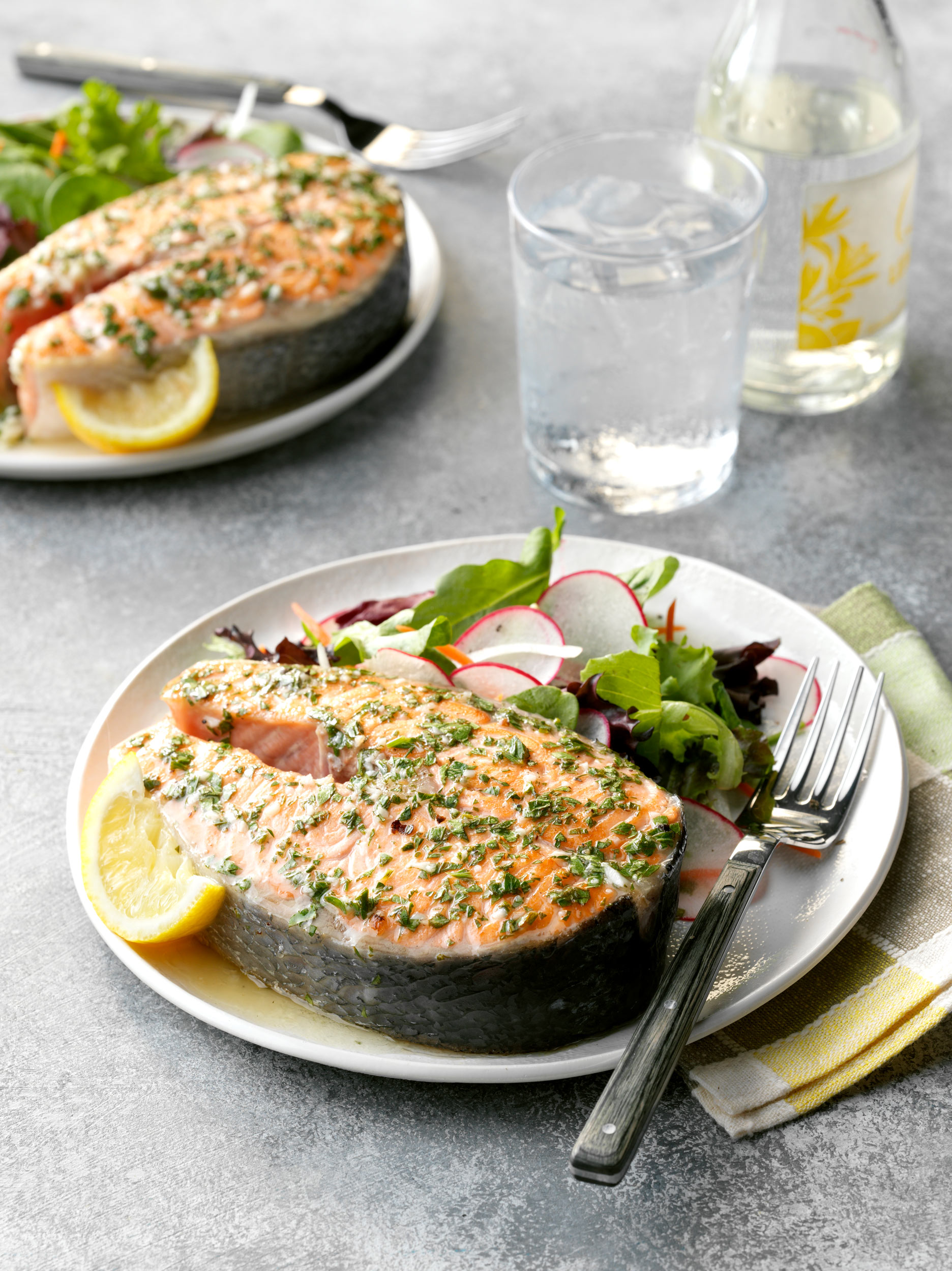 Lemon Garlic Salmon Steaks photo by Chris Kessler Photography.  Chris Kessler is a freelance Photographer based in Milwaukee Wisconsin. Specializing in Food photography and portraiture.