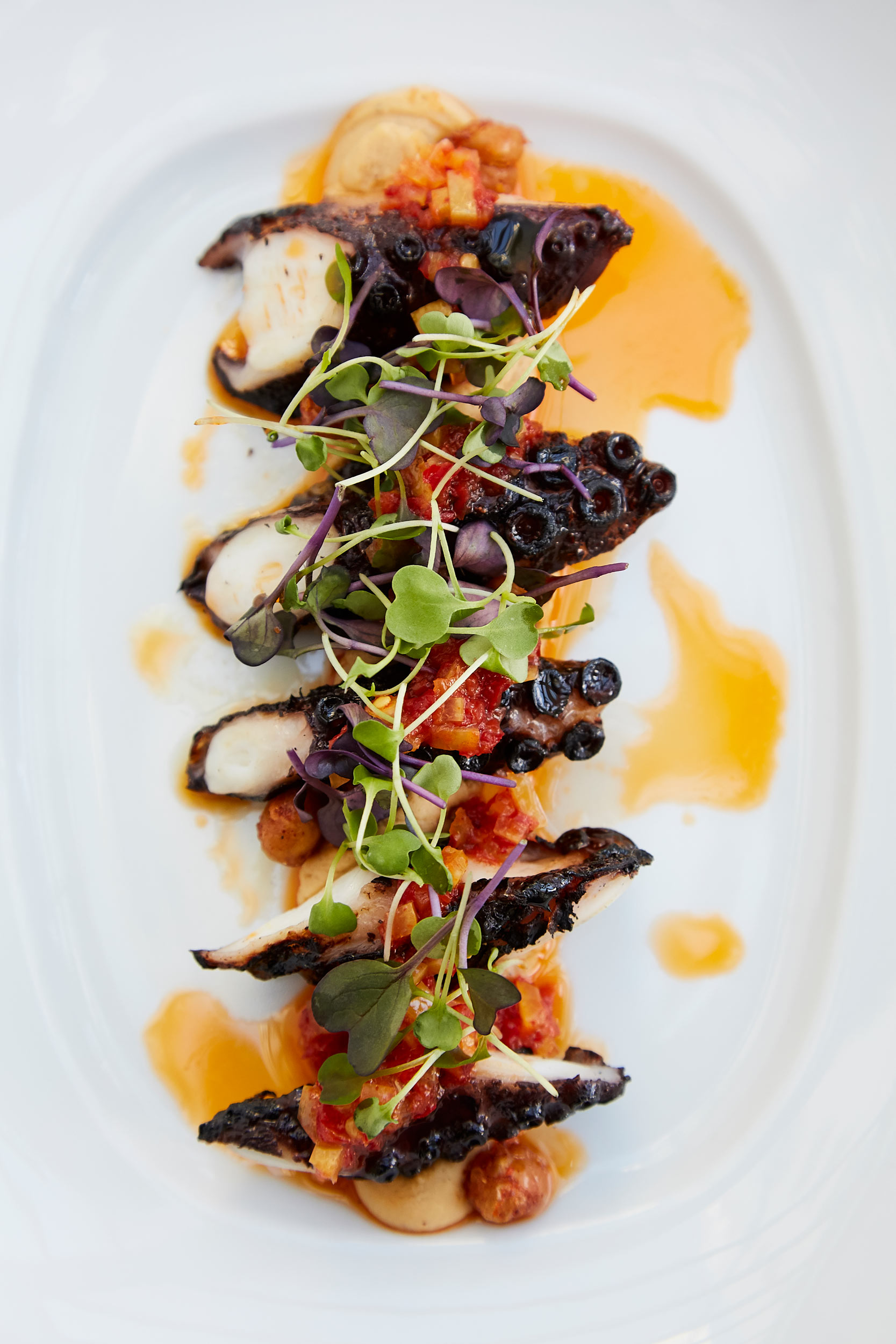 Charred Spanish Octopus photo by Chris Kessler Photography.  Chris Kessler is a freelance Photographer based in Milwaukee Wisconsin. Specializing in Food photography and portraiture.